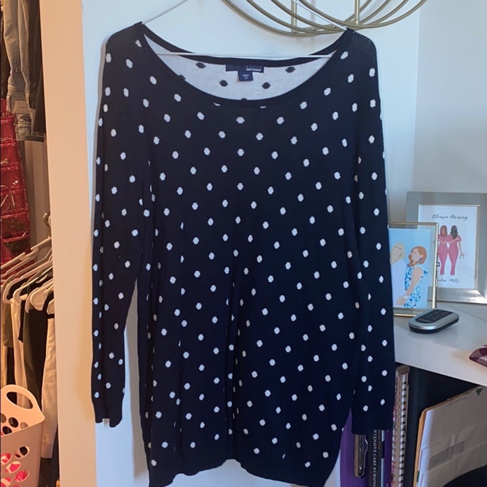 Women’s Large Navy polka dot sweater